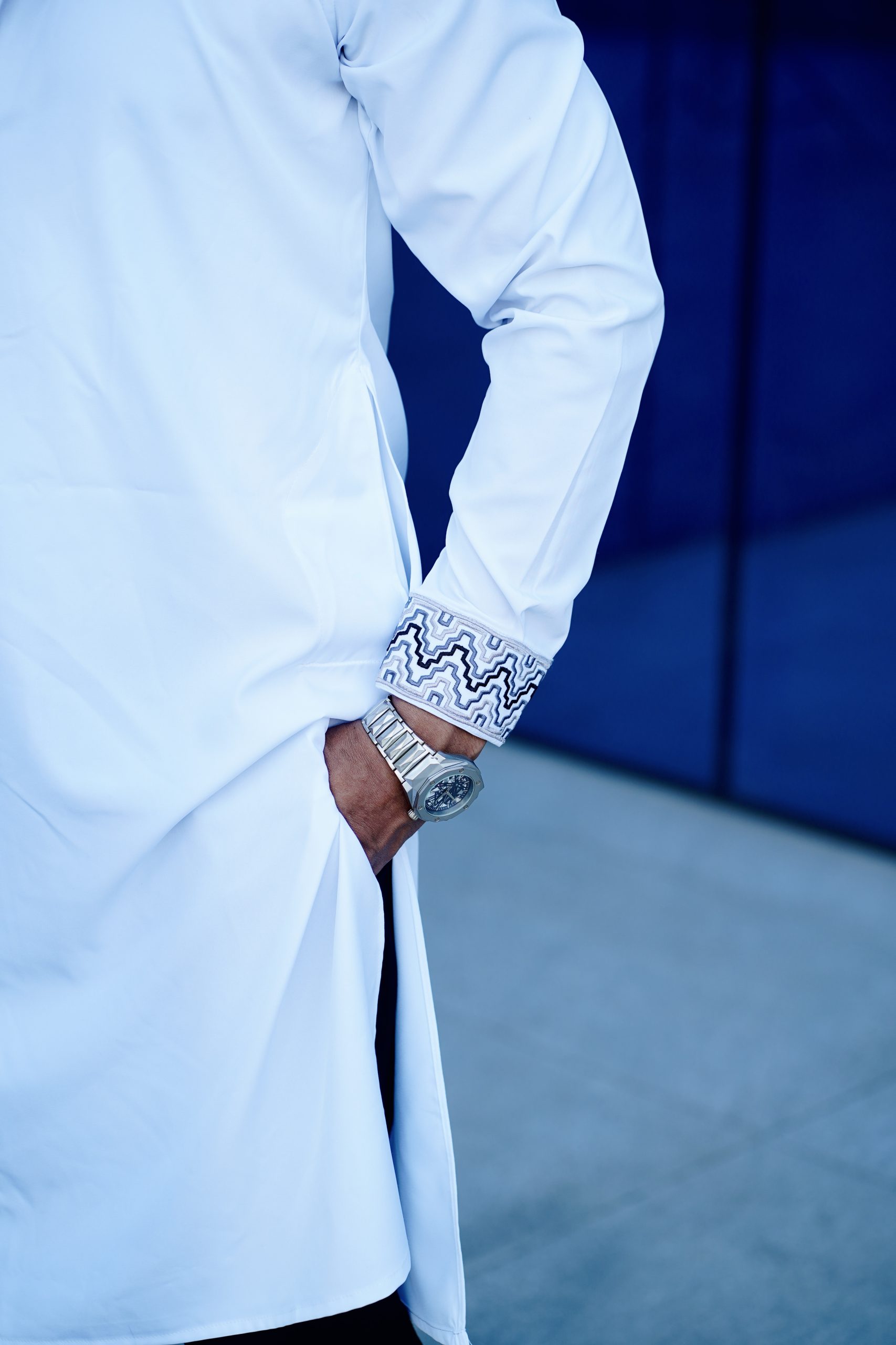 Royal Elegance – White Embroidered Panjabi - Image 3