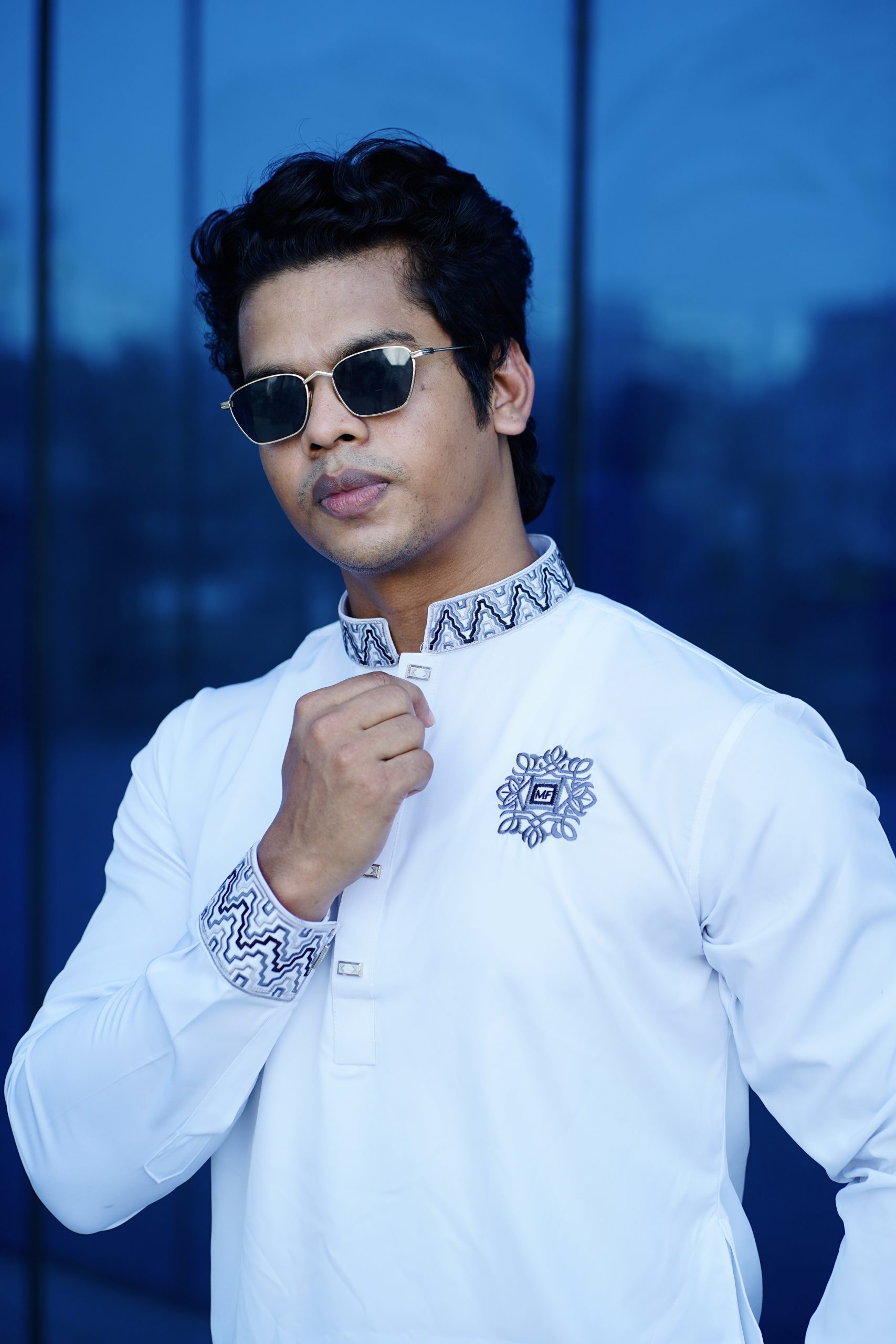 Royal Elegance – White Embroidered Panjabi - Image 4