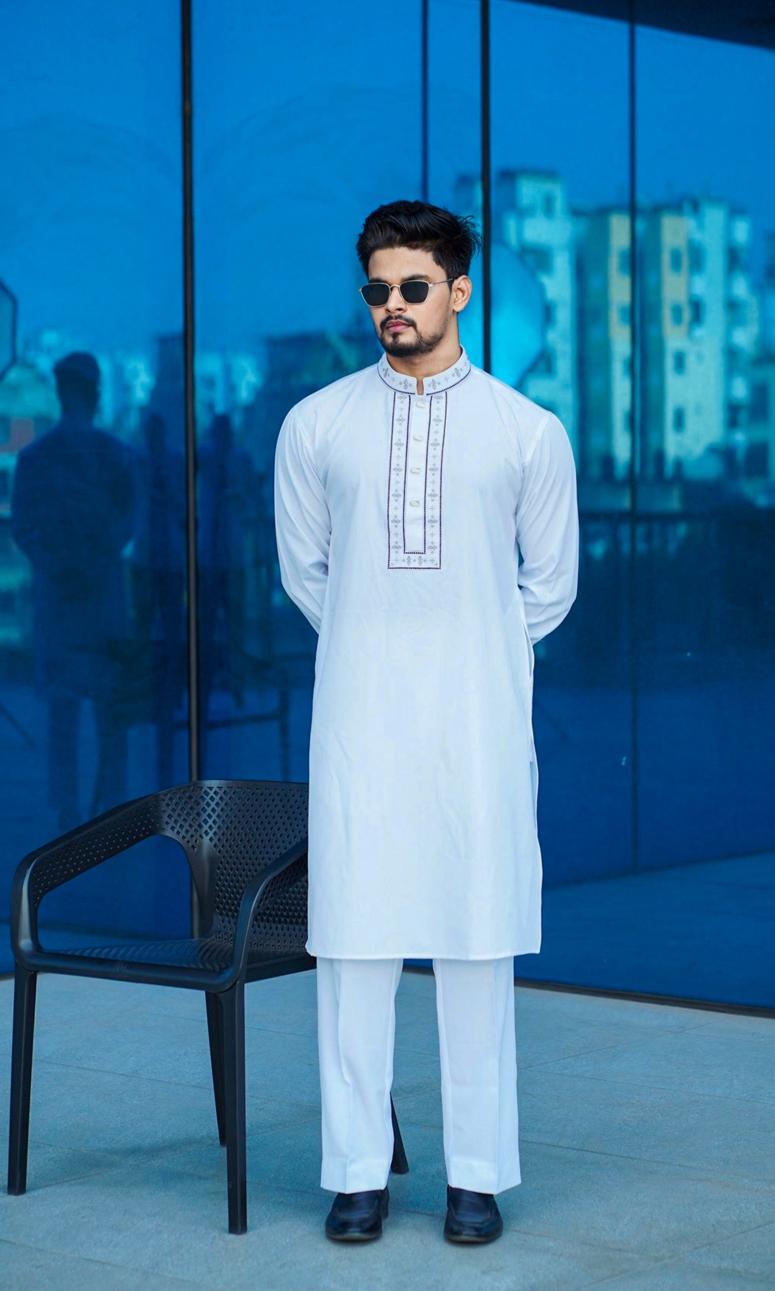 Premium White Embroidered Panjabi – Signature Collection - Image 2