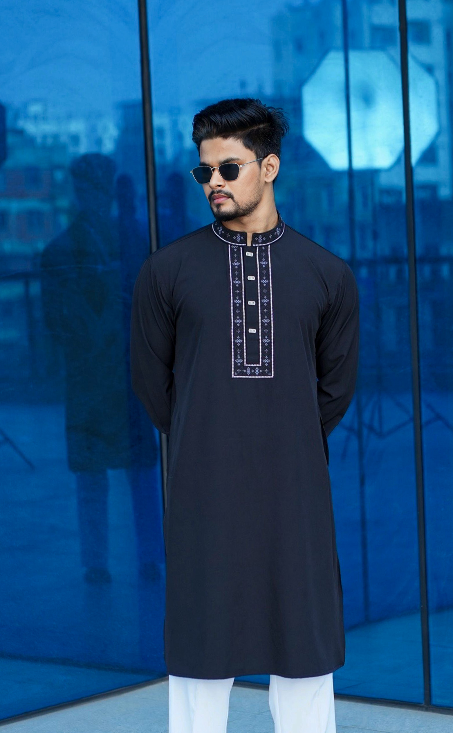 Premium Panjabi Black Embroidered – Signature Collection - Image 2