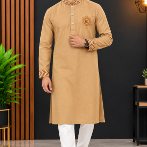 Royal Elegance – Light Brown/Embroidered Panjabi